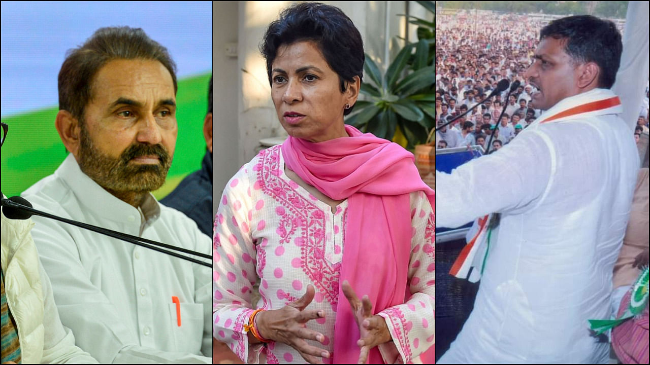 Shaktisinh Gohil, Kumari Selja and Ahilesh Prasad Singh (L-R). Credit: PTI Photos/ Twitter