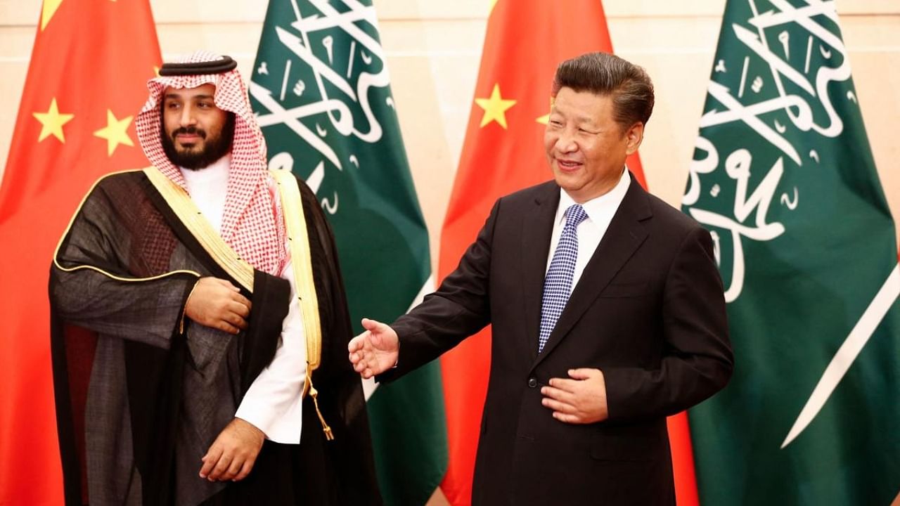 Saudi's Crown Prince Mohammed bin Salman (L) and Chinese President Xi Jinping. Credit: AFP Photo