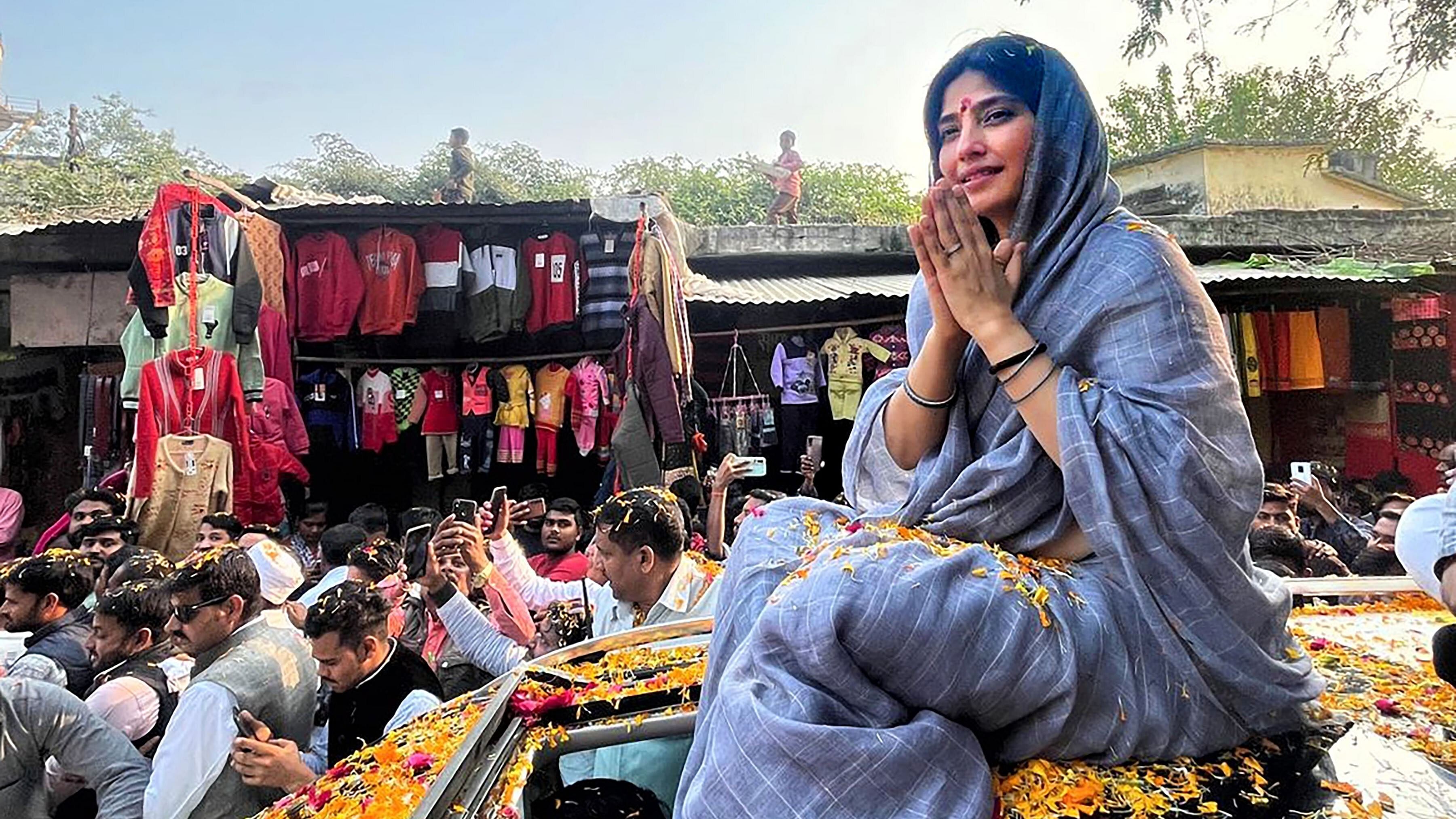 Samajwadi Party candidate Dimple Yadav. Credit: PTI Photo