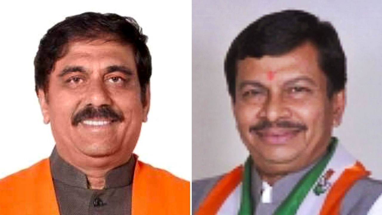 Candidates from Anand seat; (L-R) BJP's Yogesh Patel (Bapji) and Congress' Kantibhai Parmar. Credit: PTI Photo