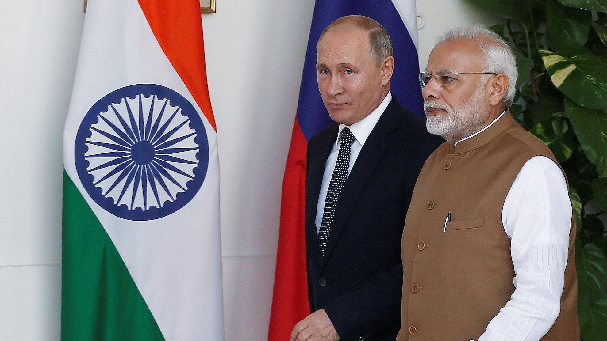 Russian President Vladimir Putin and India's Prime Minister Narendra Modi. Credit: Reuters Photo