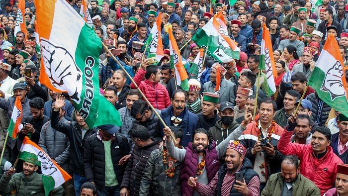 The Congress managed to win 40 seats in the 68-member assembly, increasing its tally from the 21 seats it won in 2017. Credit: PTI Photo