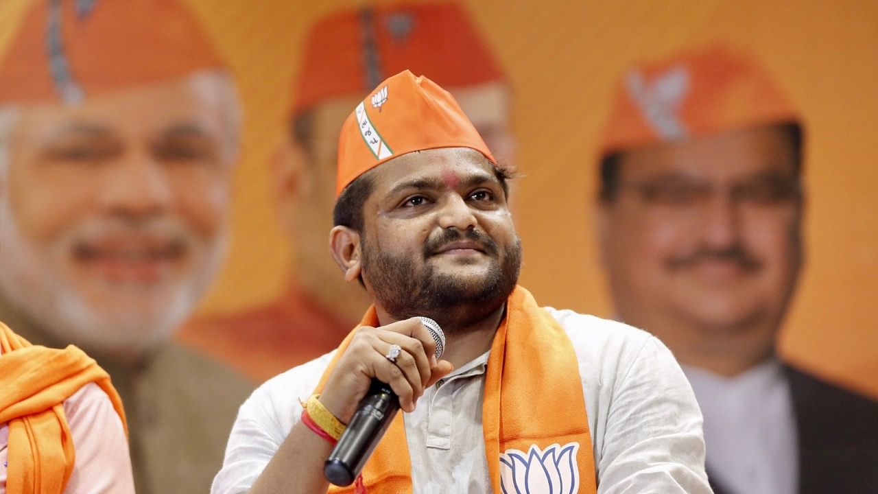 Former Congress leader Hardik Patel contested on a BJP ticket. Credit: PTI Photo