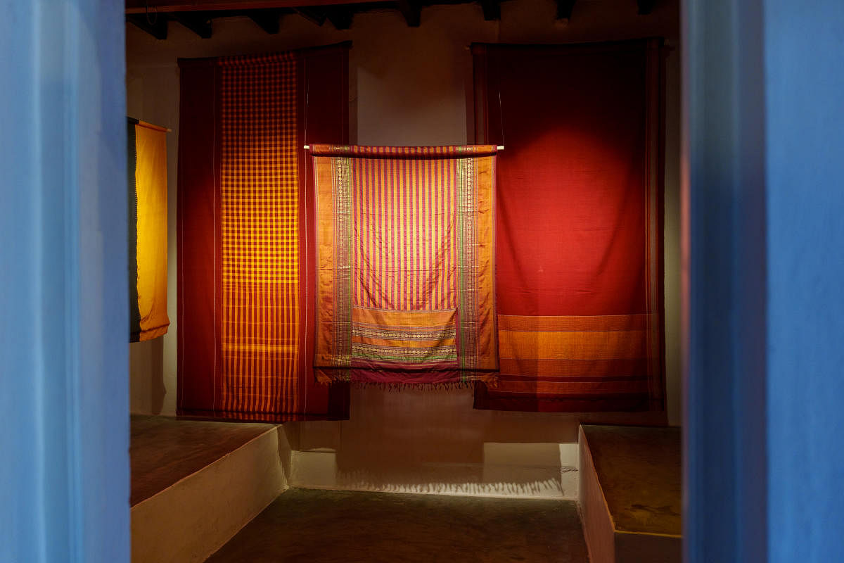 Silk and cotton sarees from South India showcase the use of stripes and checks, a distinct form of patterning in the Deccan and south India (Pic courtesy: Mayank Mansingh Kaul)