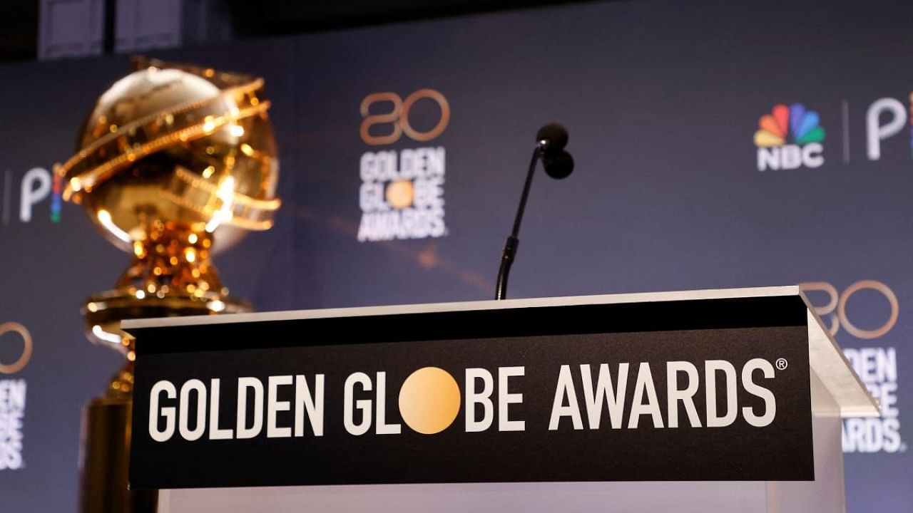 Golden Globe Awards on display during the unveiling of the nominations for the 80th Golden Globe awards, in Berverly Hills. Credit: Reuters photo