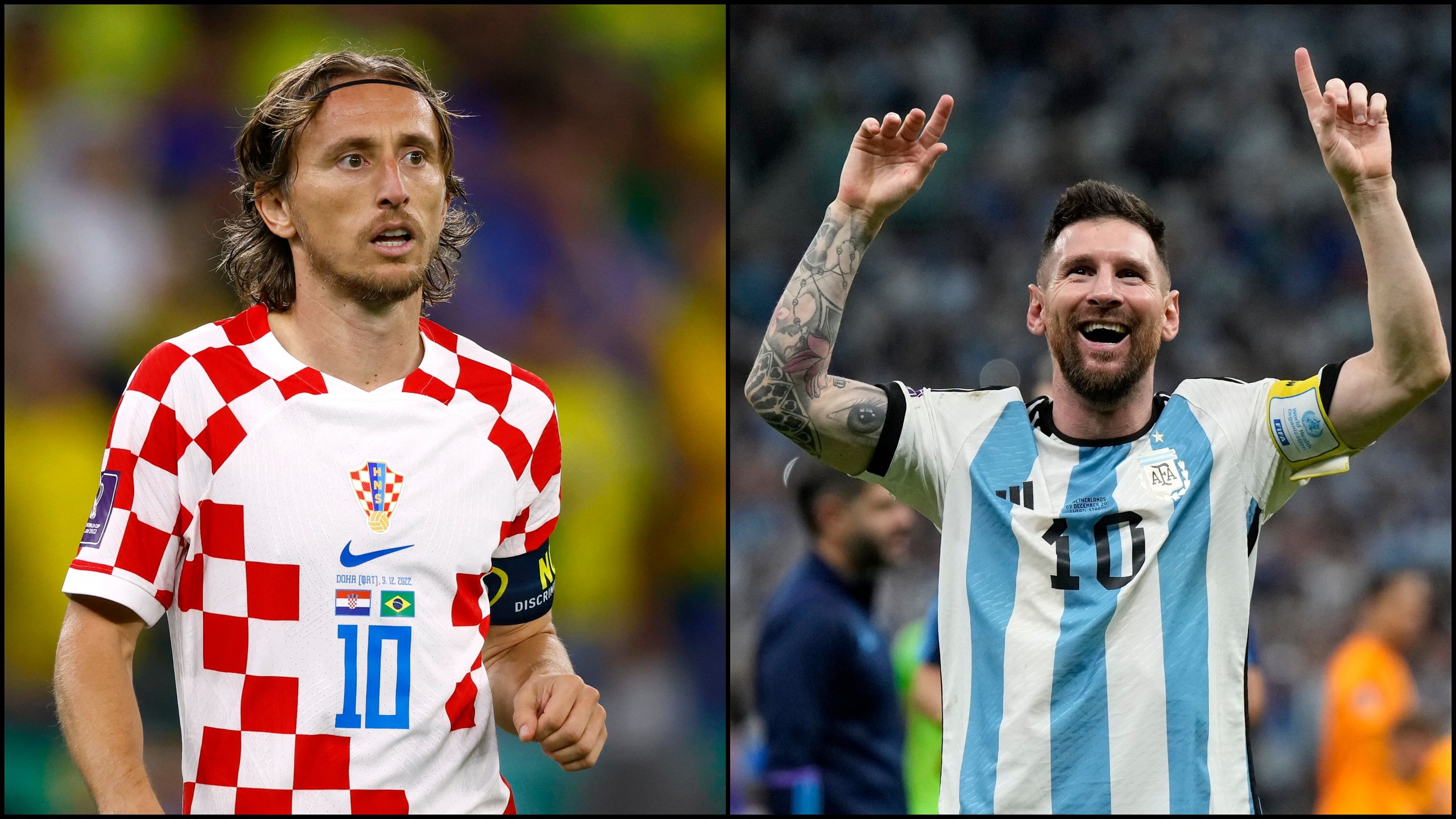 Croatia's Luka Modric (L) and Argentina's Lionel Messi (R). Credit: Reuters, AP/PTI Photos