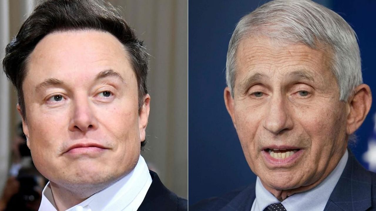 Elon Musk (L) and Anthony Fauci. Credit: AFP Photo