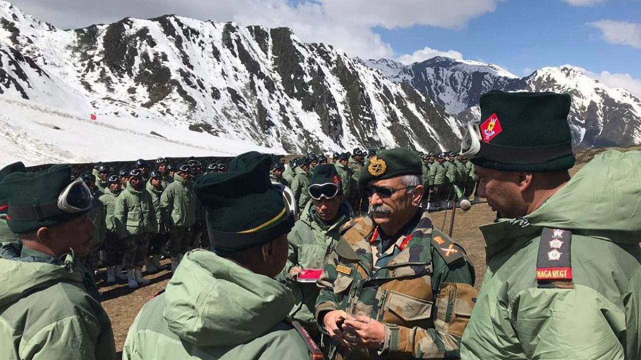 General Officer Commanding-in-Chief Eastern Command, Lt Gen MM Naravane, arrives to review the security situation and operational preparedness and interect with troops in the border areas of Arunachal Pradesh, in Tawang, Saturday, April 27, 2019. Credit: PTI Photo