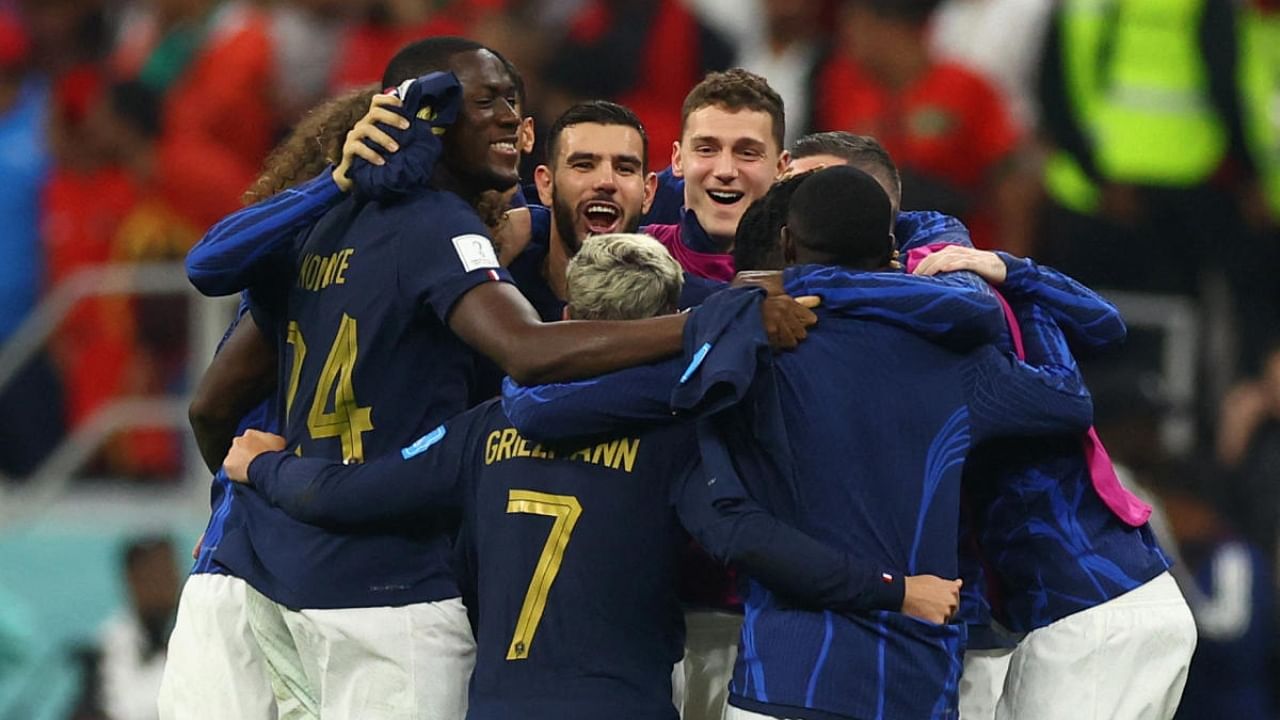 France players celebrate reaching the final. Credit: Reuters Photo