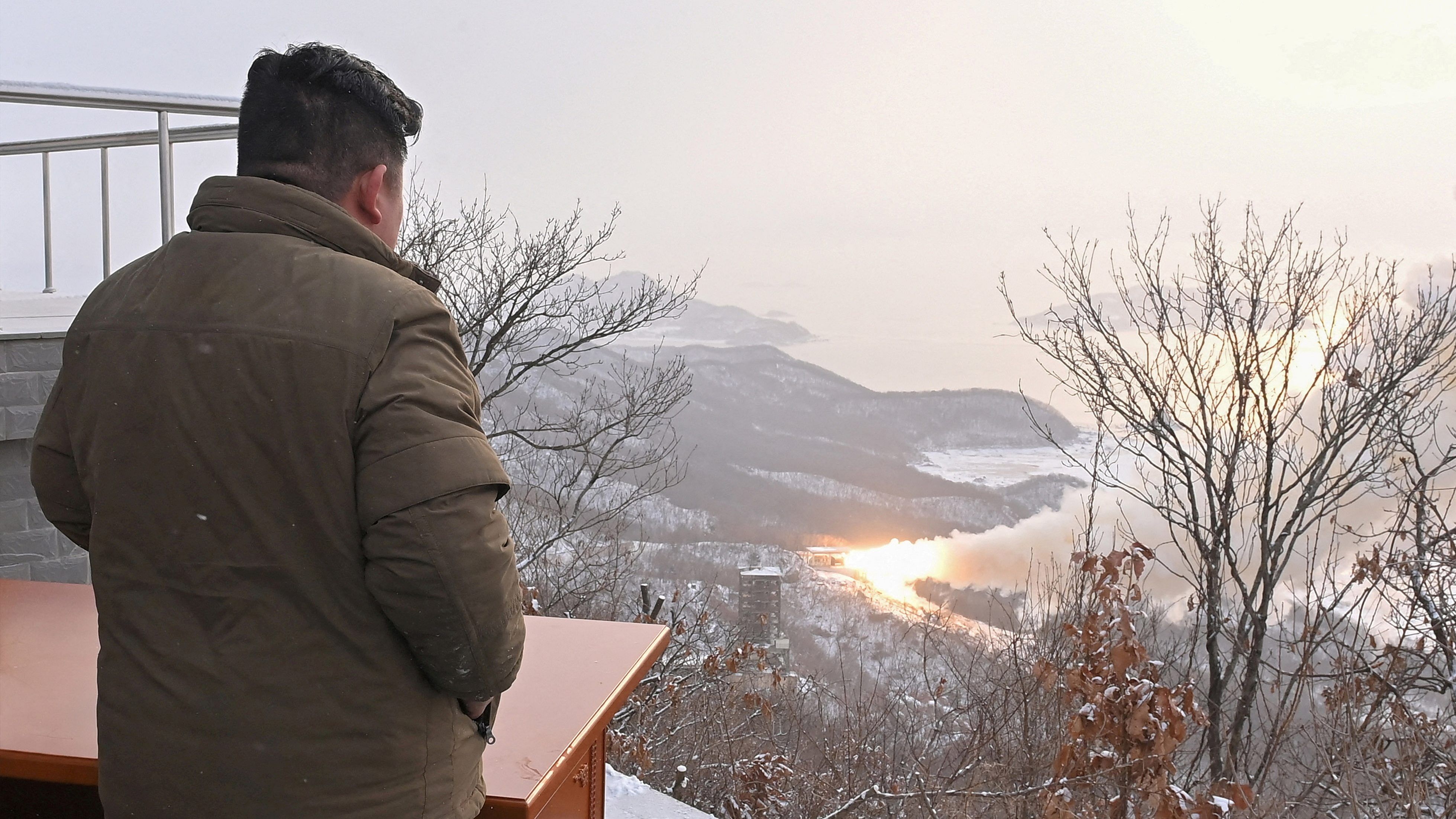 North Korean leader leader Kim Jong Un guides a "high-thrust solid-fuel motor" test as part of the development of a new strategic weapon. Credit: Reuters