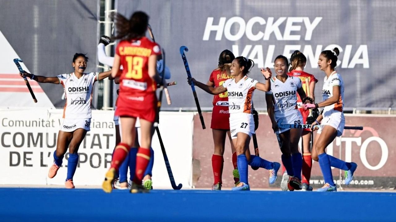 Indian team shows nerves of steel to defeat Spain 1-0 in final of FIH Women's Nations Cup 2022. Credit: IANS Photo