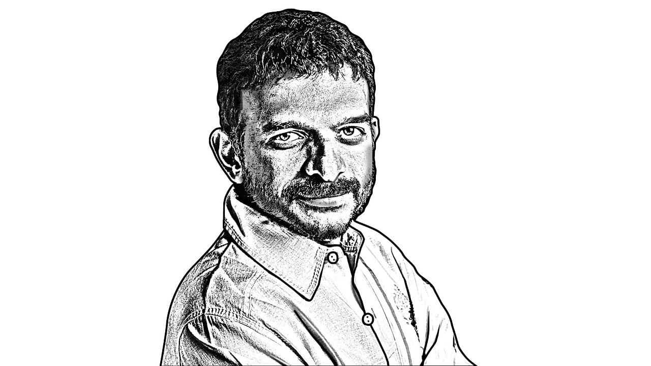 T M Krishna. The mind questions, the music moves, the mountains beckon @tmkrishna. Credit: DH Illustration