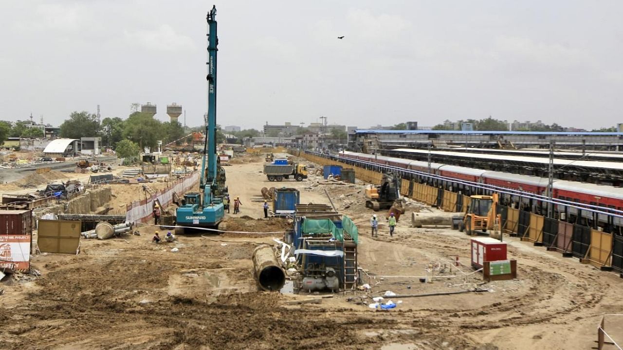Construction of the Ahmedabad-Mumbai bullet train corridor.( Representative image) Credit: PTI File Photo