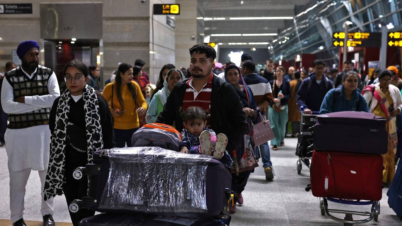 Passengers at Indira Gandhi International Airport. Credit: Reuters Photo