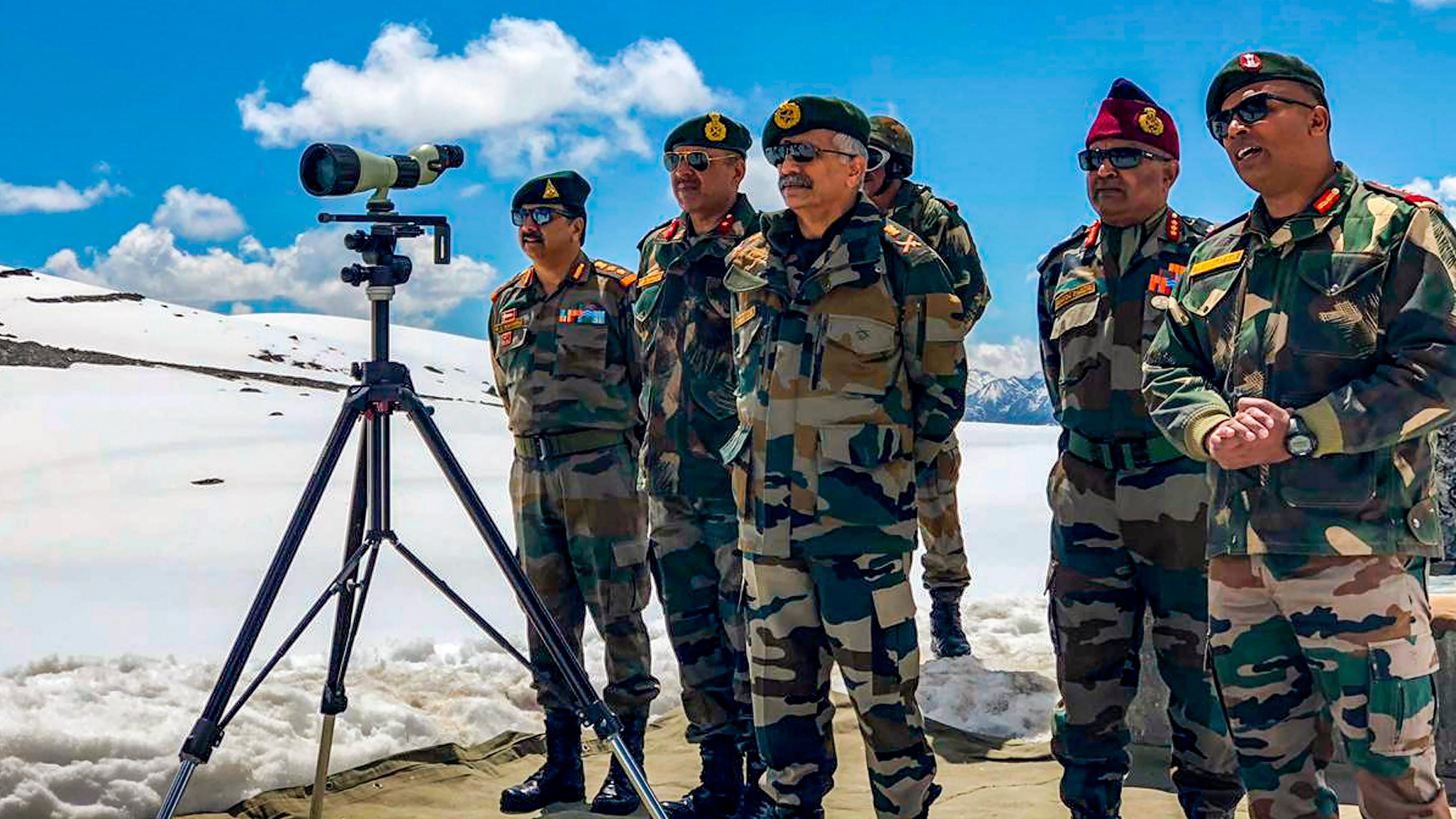 General Officer Commanding-in-Chief Eastern Command, Lt Gen MM Naravane, review the security situation and operational preparedness in the border areas of Arunachal Pradesh, in Tawang in 2019. Credit: PTI File Photo