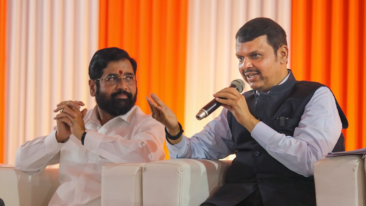 Maharashtra CM Eknath Shinde (L) and Dy CM Devendra Fadnavis (R). Credit: PTI Photo