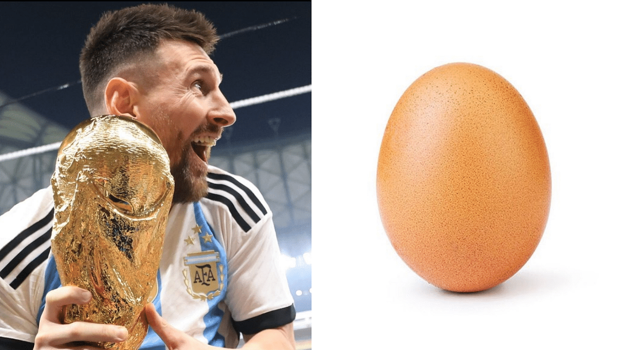 Having led Argentina to their first World Cup in 36 years with its victory over France on Sunday, Messi proceeded to make more history off the pitch with his photo gallery on Instagram. Credit: Instagram/ @leomessi and @world_record_egg
