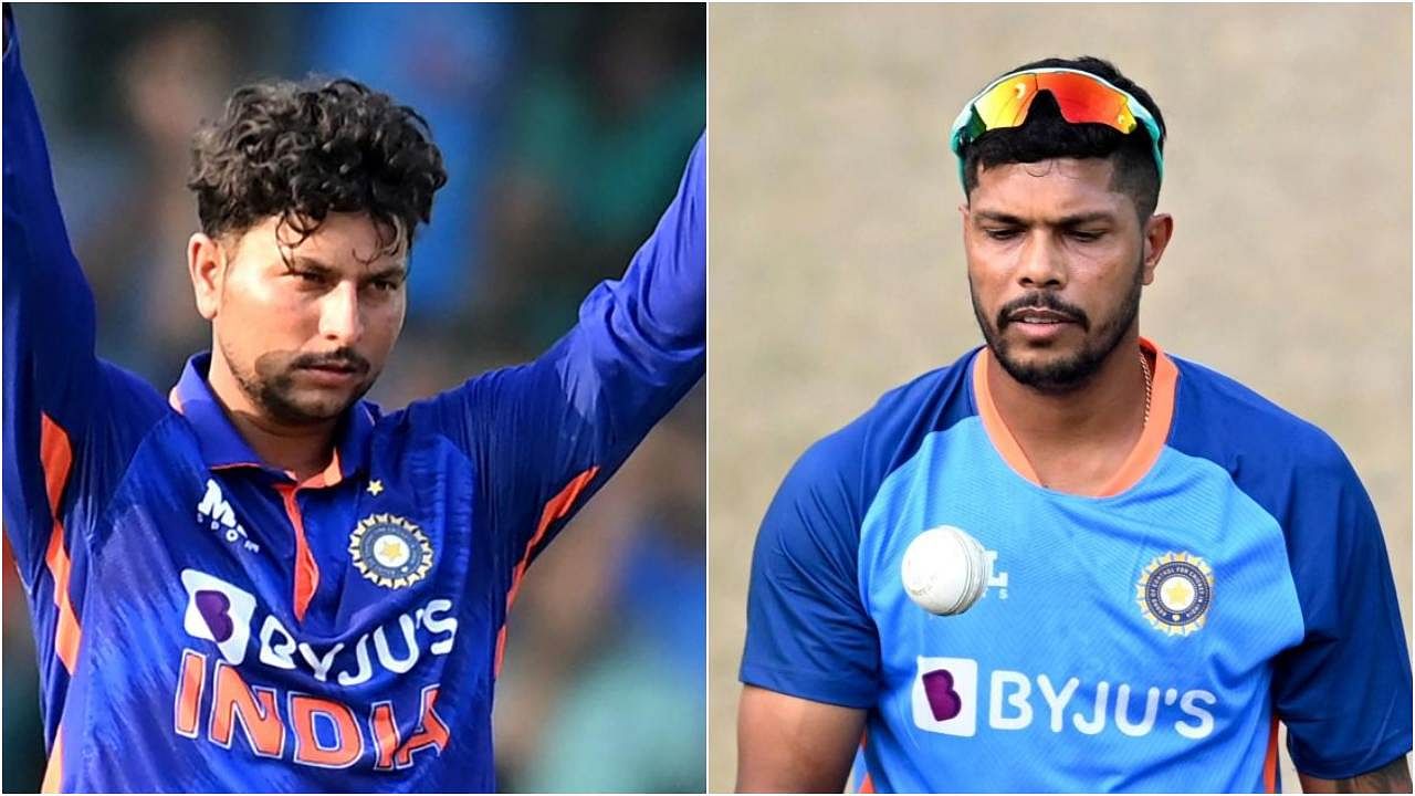 Indian cricketers Kuldeep Yadav(L) and Umesh Yadav. Credit: AFP Photo