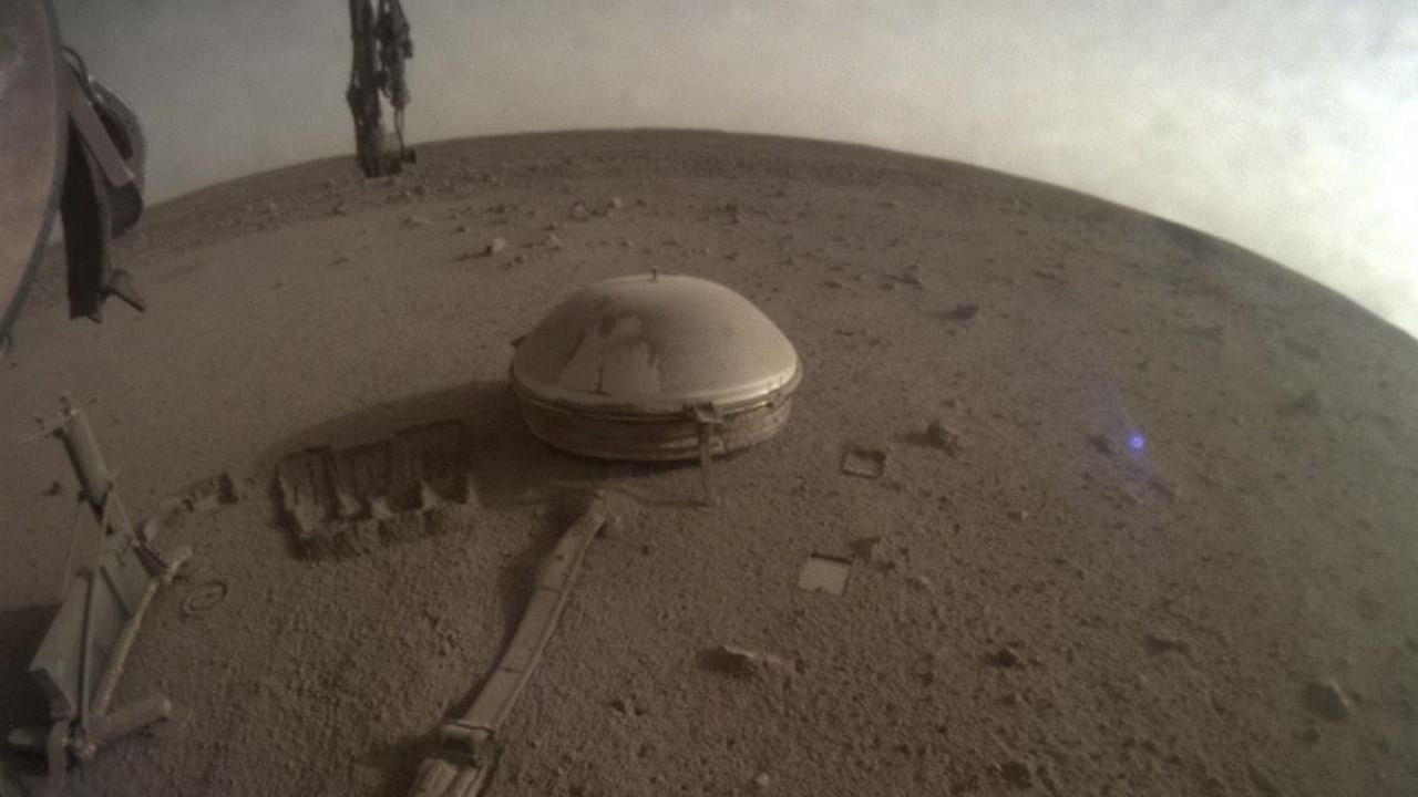 This image released by NASA on Monday, Dec. 19, 2022, shows NASA's InSight lander on Mars. Credit: AP/PTI Photo