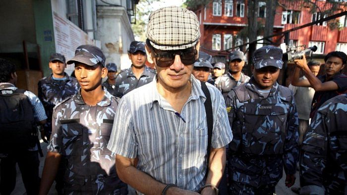 French serial killer Charles Sobhraj leaves Kathmandu district court after his hearing in Kathmandu. Credit: Reuters photo