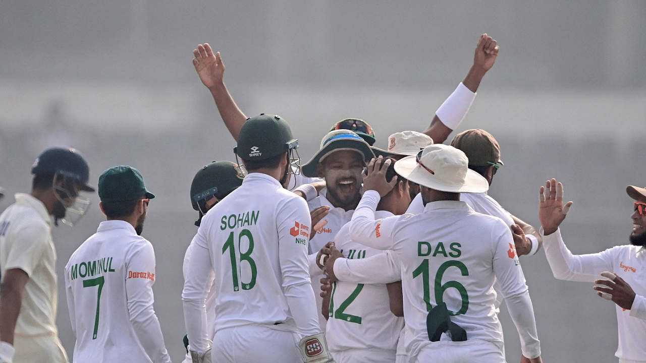 India won the first test by 188 runs in Chittagong on Sunday. Credit: AFP Photo