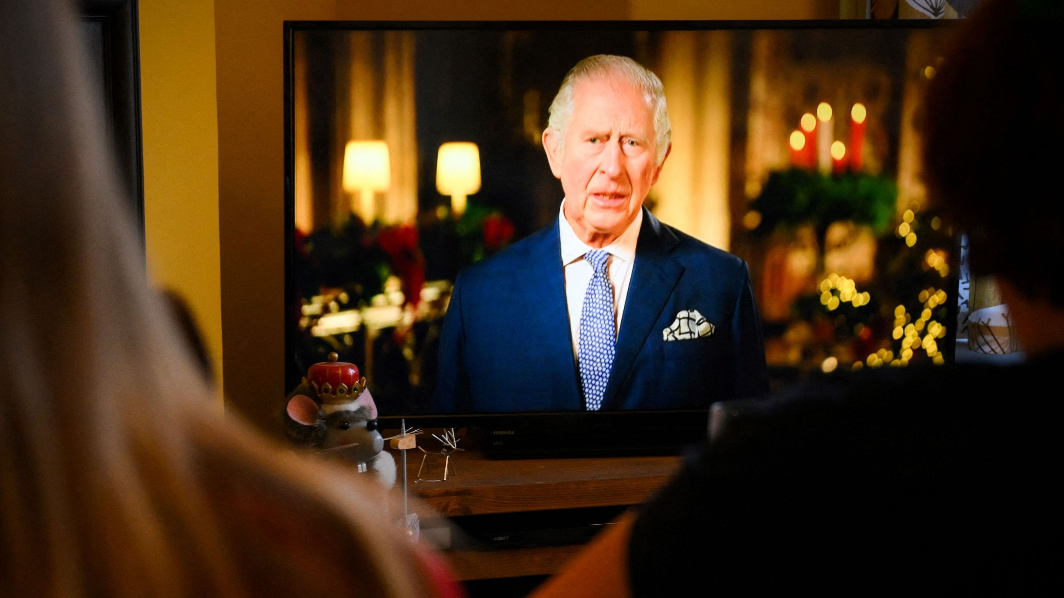 He was speaking from St George's Chapel, the final resting place of the late Queen and from where Elizabeth delivered a Christmas message in 1999. Credit: AFP Photo