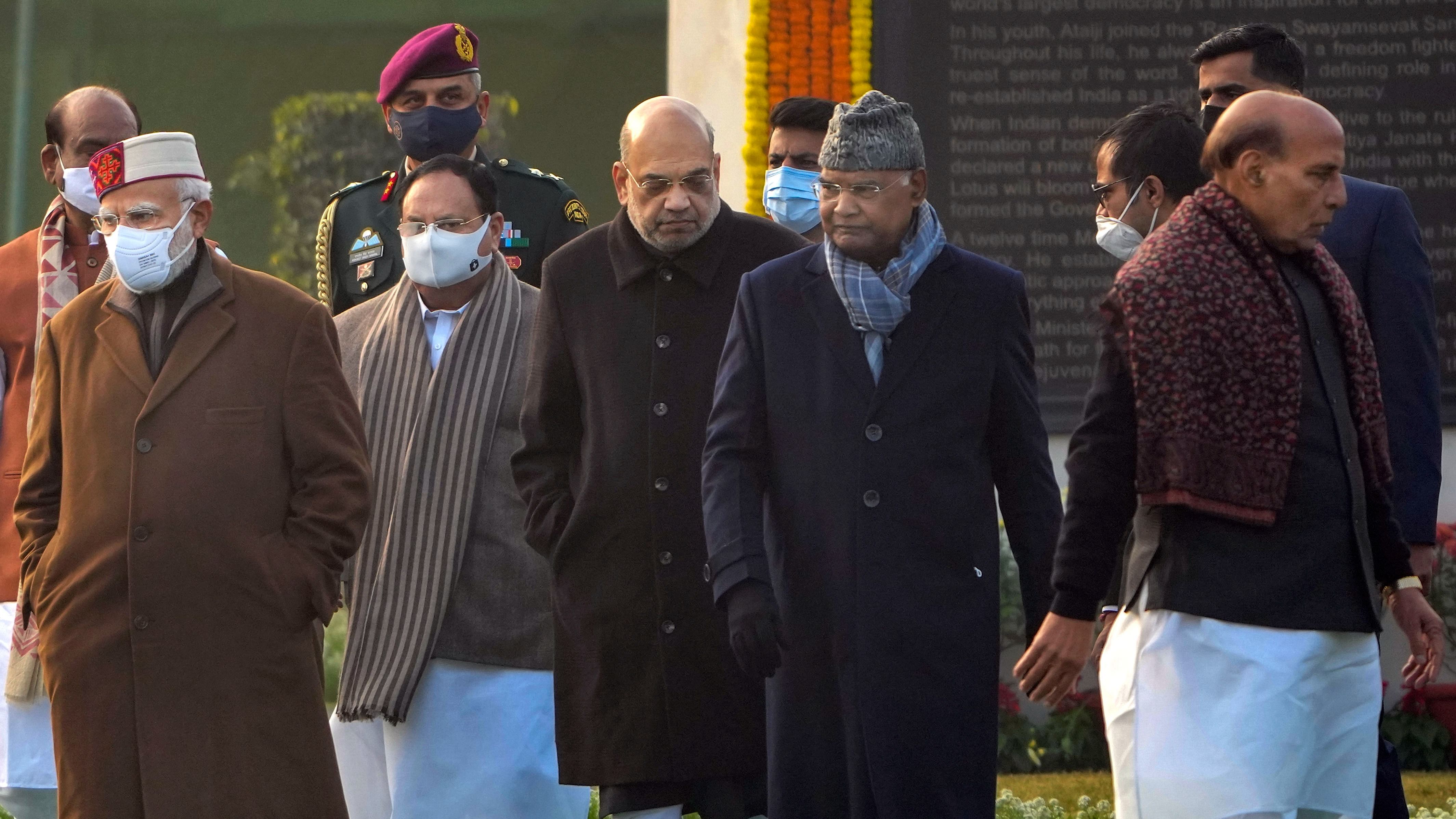 Leaders pay tribute to former Prime Minister Atal Bihari Vajpayee on his birth anniversary. Credit: PTI Photo