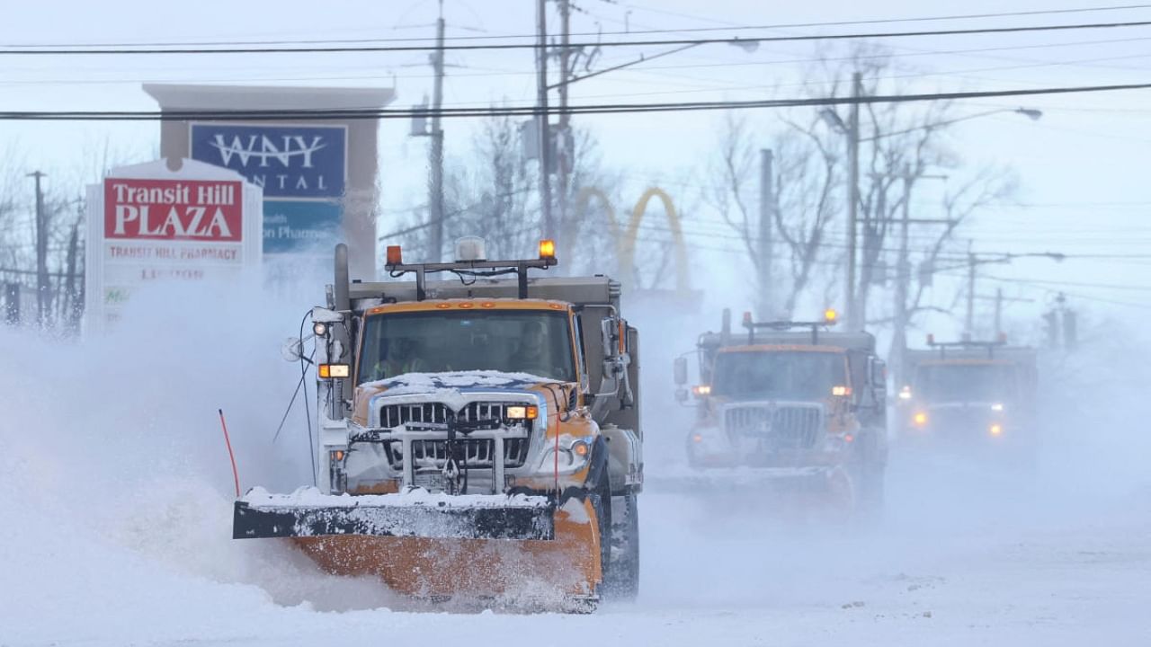 Snow plows clear the roads following a winter storm that hit the Buffalo region in Lancaster, New York. Credit: Reuters Photo