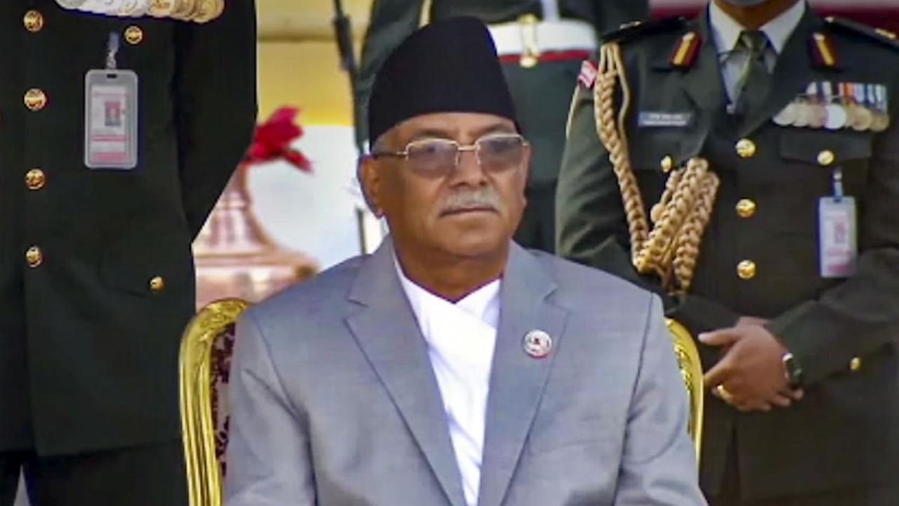 Newly-appointed Prime Minister of Nepal Pushpa Kamal Dahal 'Prachanda' during his Swearing-in Ceremony, in Kathmandu, Nepal, Monday, Dec. 26, 2022. Credit: PTI Photo