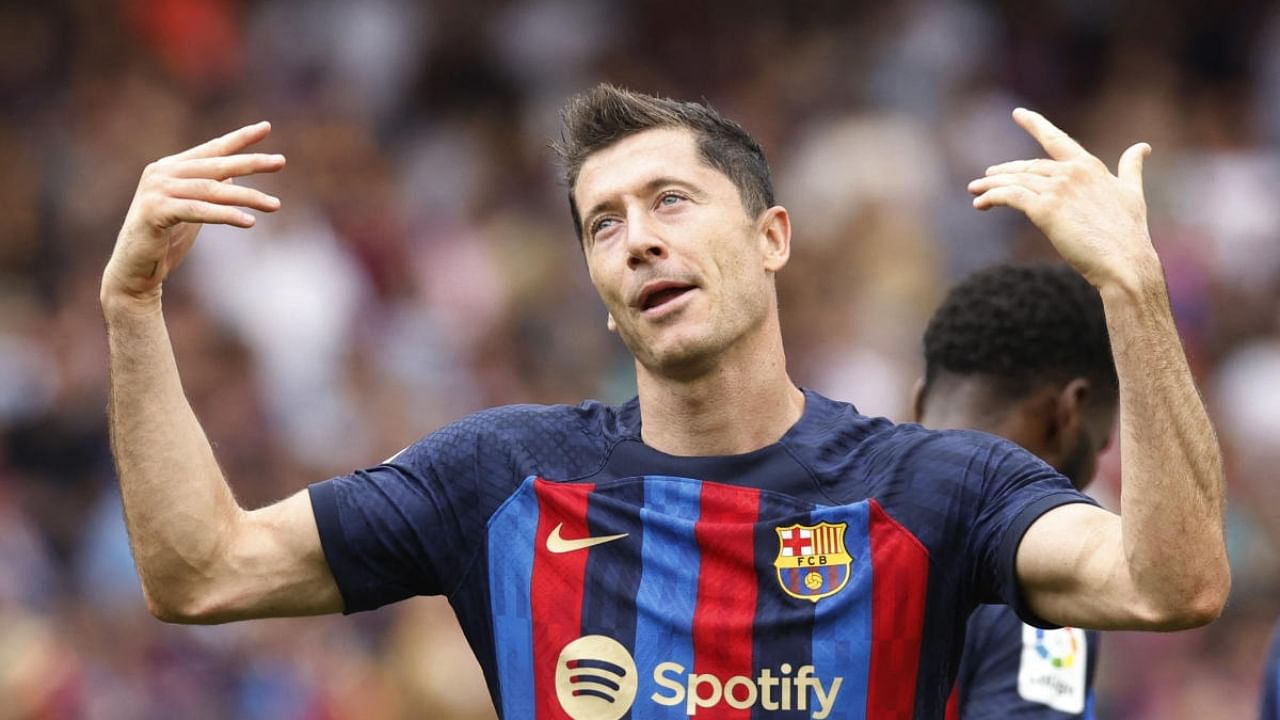 Barcelona's Robert Lewandowski. Credit: Reuters Photo