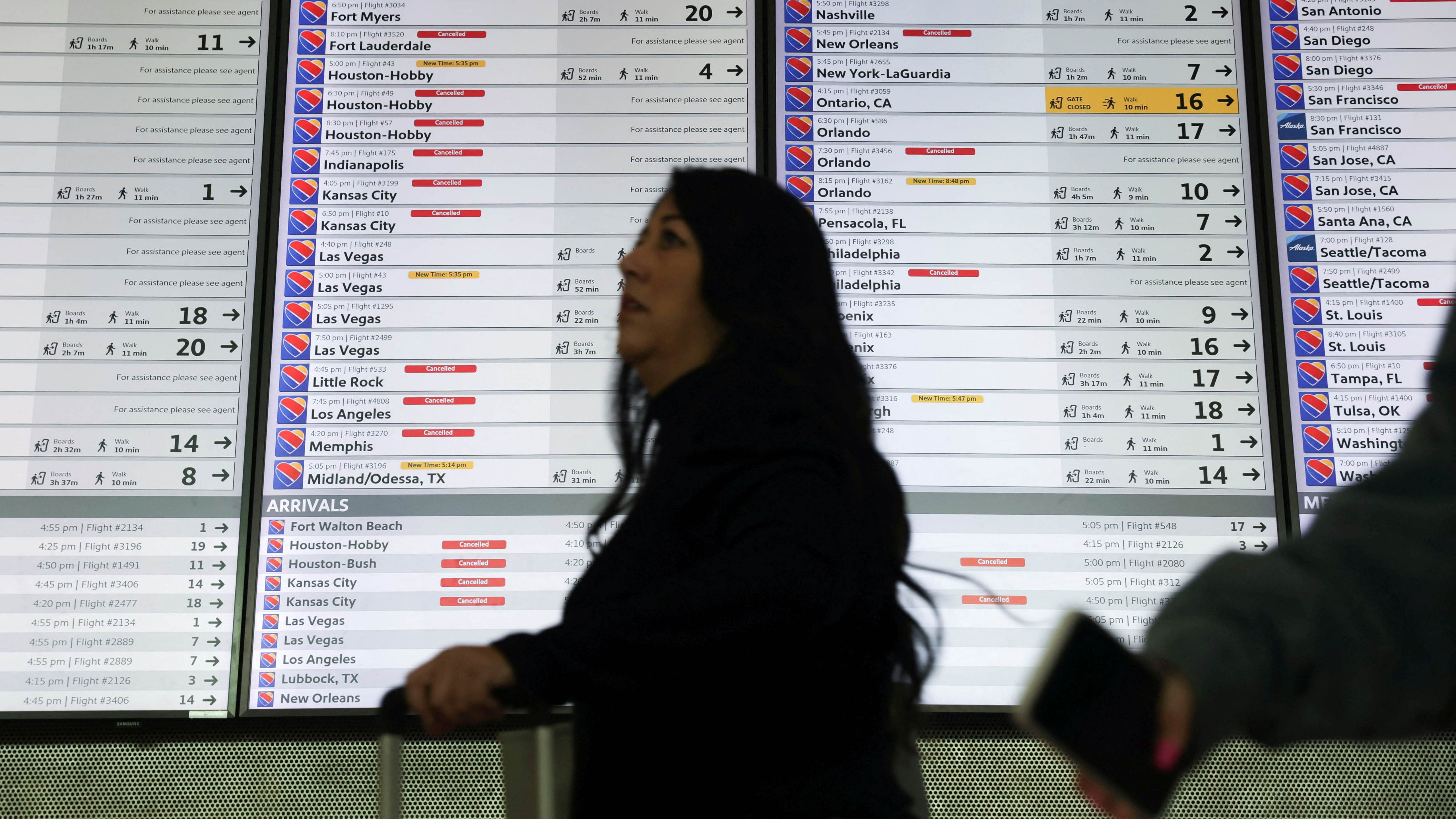 Another kind of crisis was playing out at US airports around the country, as Southwest Airlines was forced to cancel thousands more flights to try to recover from a spiraling logistics breakdown.Credit: Reuters Photo