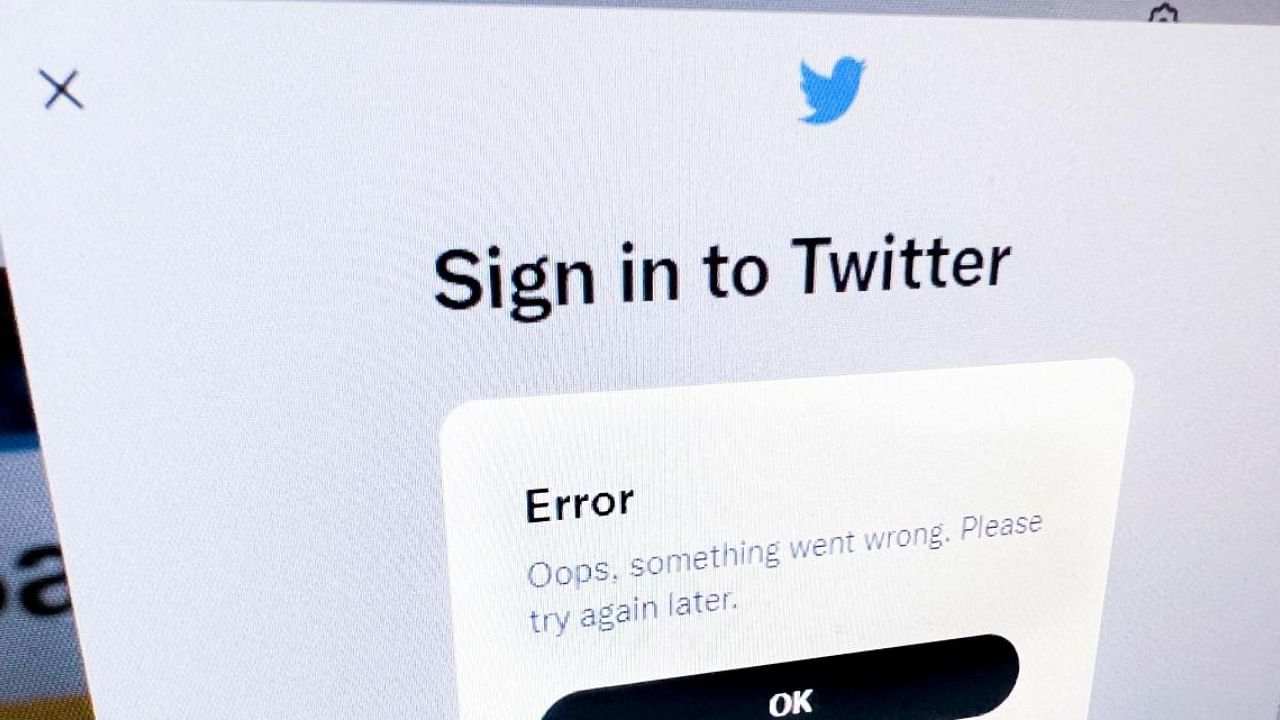 An error notification is seen on the Twitter login page. Credit: AFP Photo