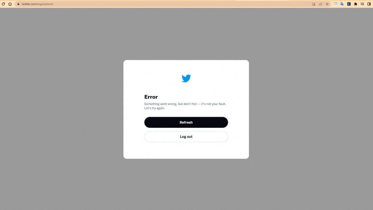 A screenshot shows an error message on Twitter's website. Credit: Twitter/Handout via Reuters