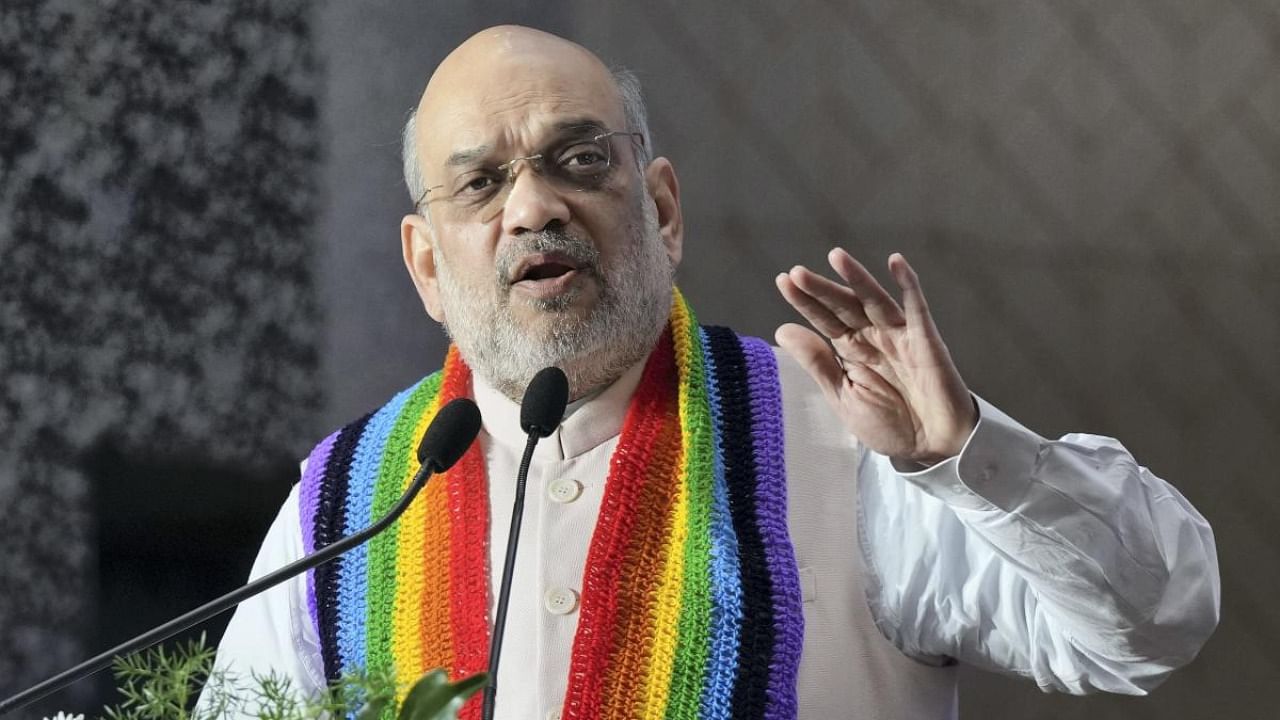 Union Home and Cooperative Minister Amit Shah speaks during the Cooperative Conference at Palace Grounds, in Bengaluru. Credit: PTI Photo