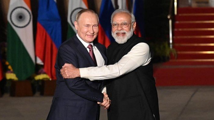 File photo of Vladimir Putin and Narendra Modi. Credit: AFP Photo