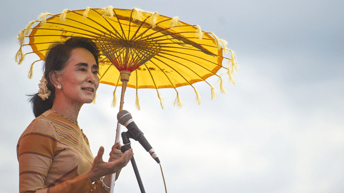 Myanmar deposed leader Aung San Suu Kyi. Credit: AFP File Photo 