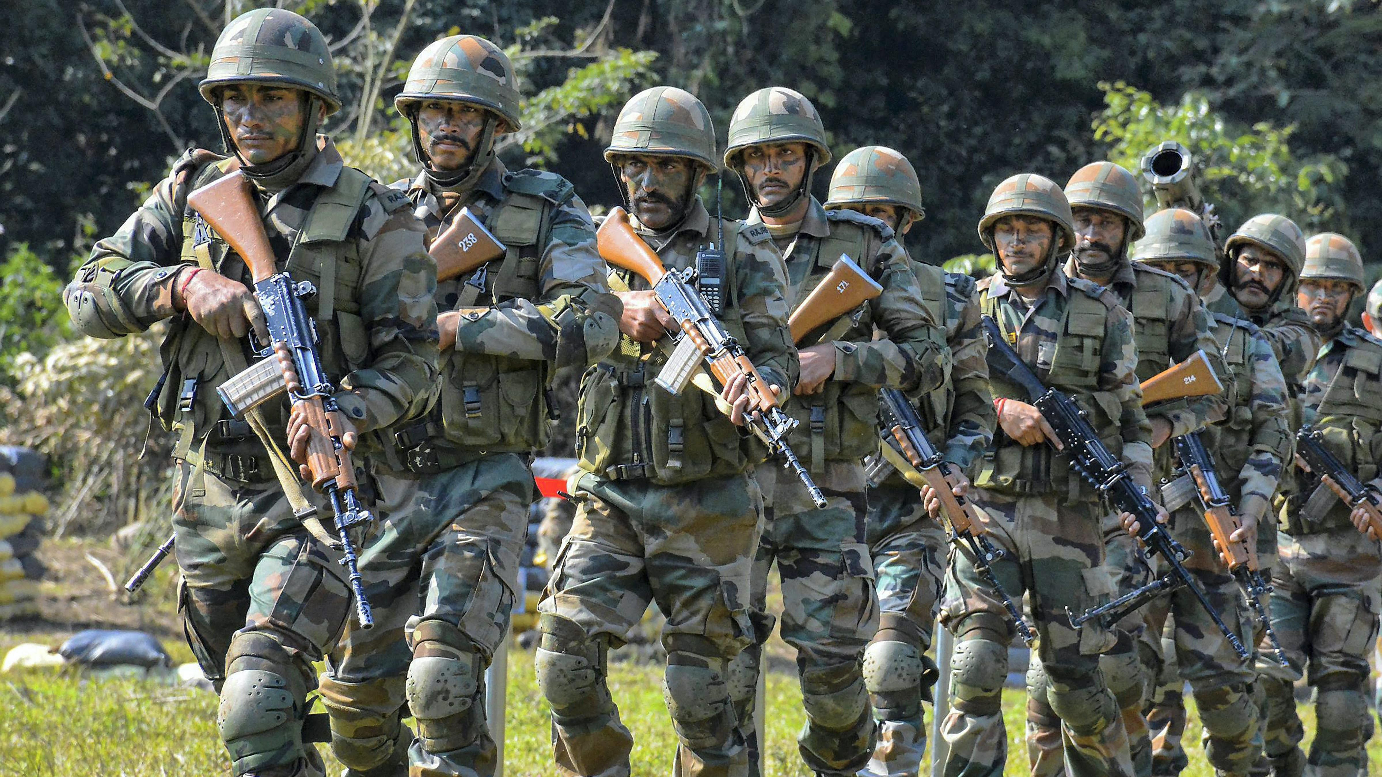A file photo shows the Indian army personnel carring out drills at Kibithu close to the Line of Actual Control (LAC) in Anjaw district of Arunachal Pradesh on Mar. 31, 2018. Credit: PTI File Photo