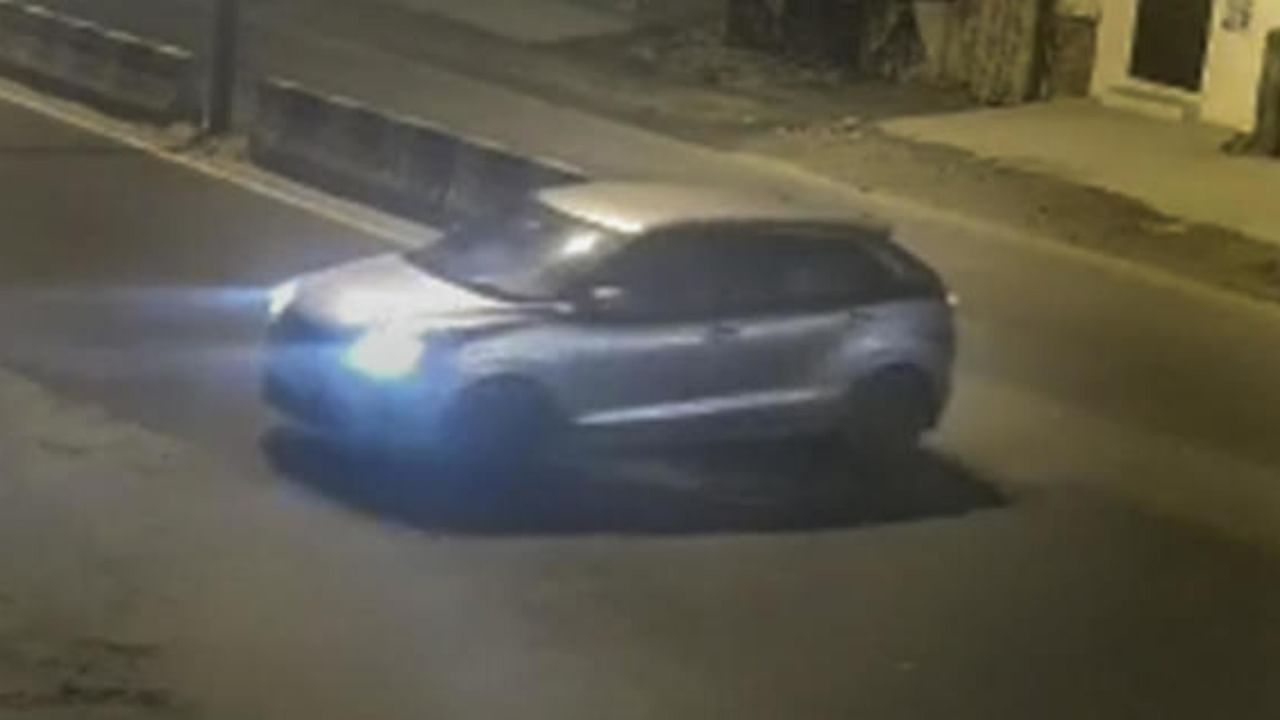 Video grab of a car that reportedly hit a woman and dragged her for a few kilometers, in the Sultanpuri area of Delhi. Credit: PTI Photo