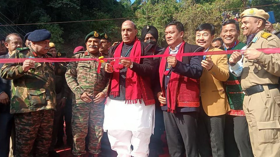 Defence Minister Rajnath Singh. Credit: Indian Army