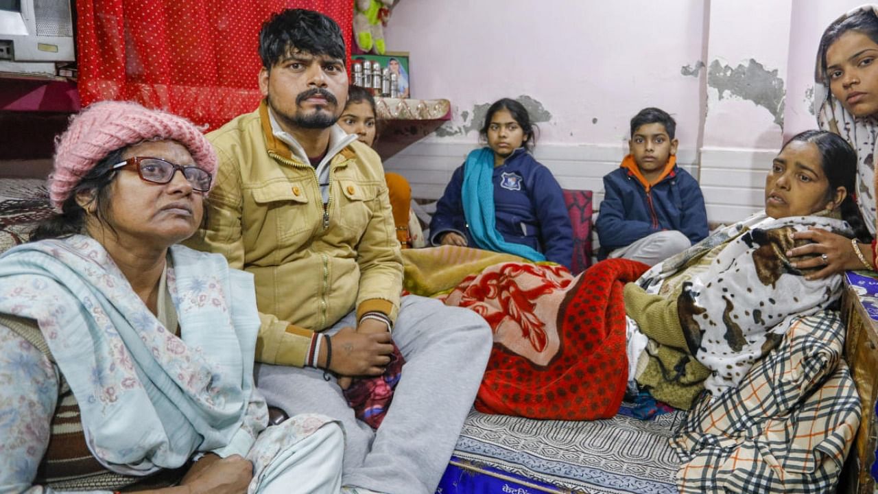 Family members of Anjali Singh, the victim of the Kanjhawala case. Credit: PTI Photo