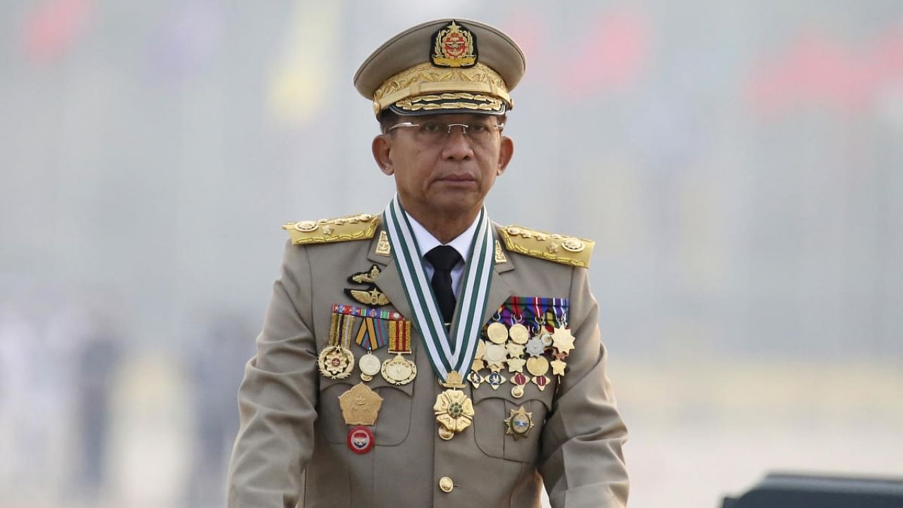 Myanmar's Commander-in-Chief Senior General Min Aung Hlaing. Credit: AP/PTI Photo