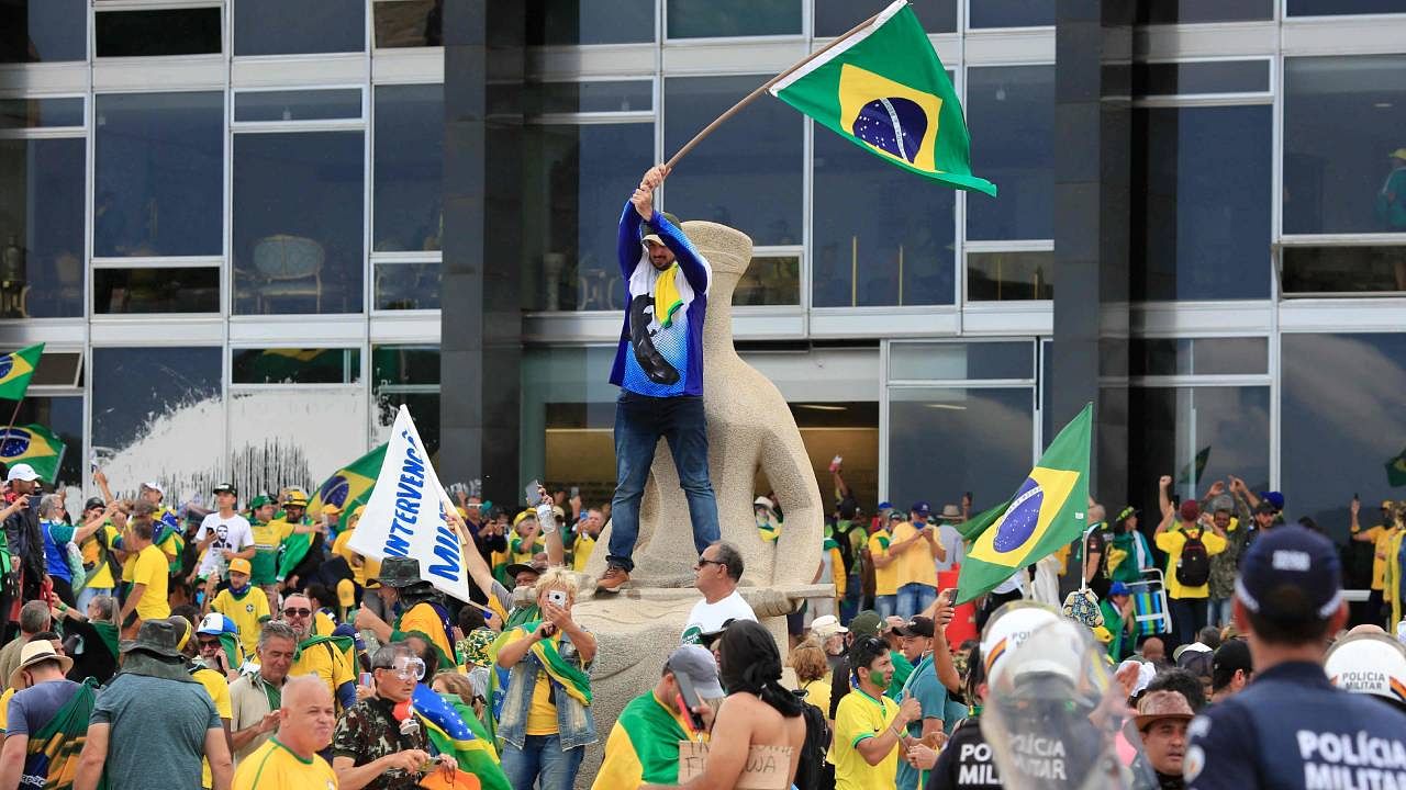 Sunday's occupation of the government buildings had been planned for at least two weeks by Bolsonaro's supporters in groups on social media messaging platforms such as Telegram and Twitter. Credit: AFP Photo