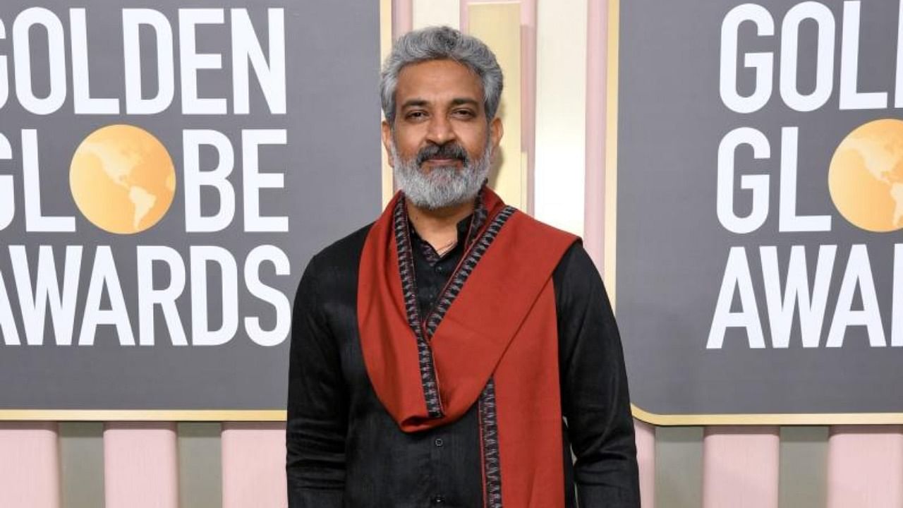 SS Rajamouli attends the 80th Annual Golden Globe Awards. Credit: AFP Photo