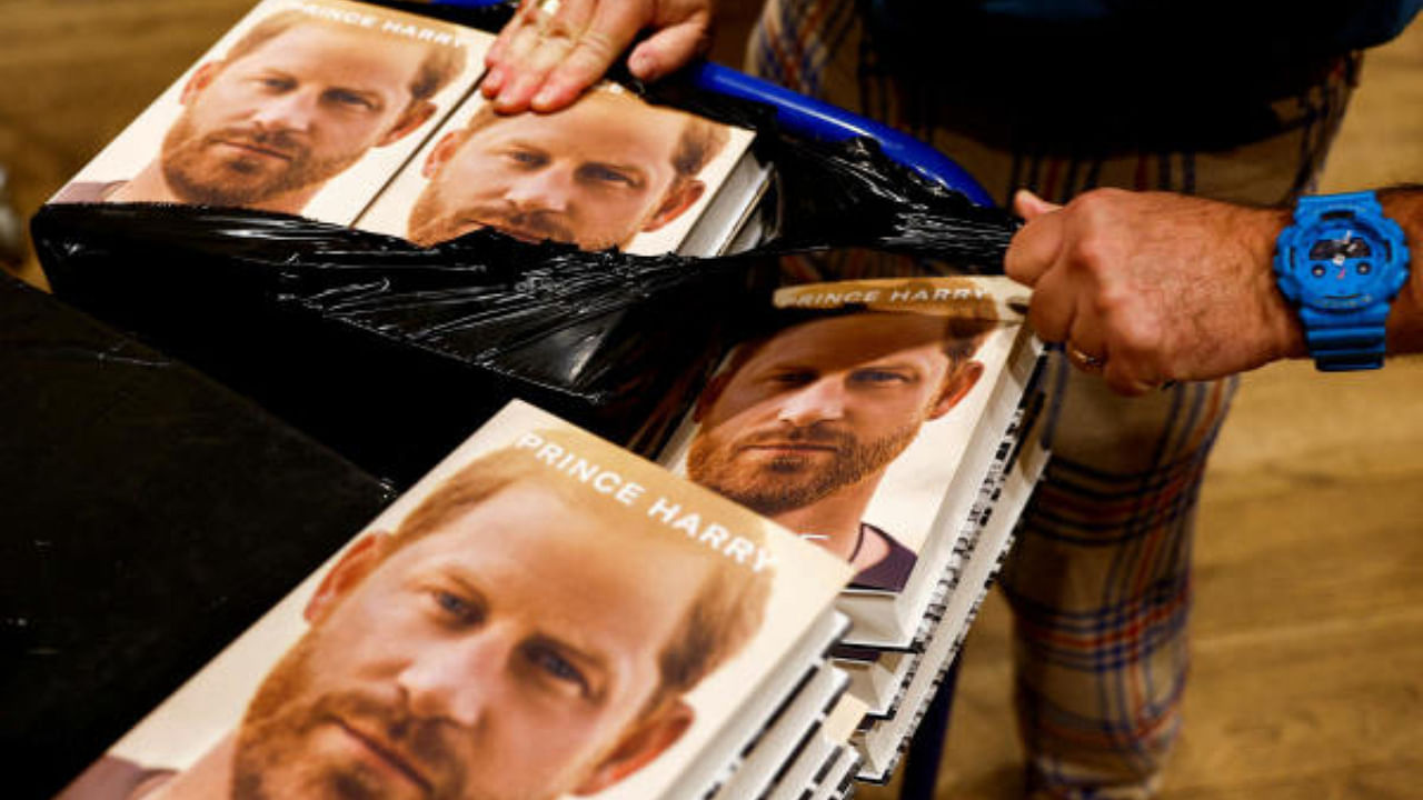Britain's Prince Harry's autobiography 'Spare' displayed at a London bookstore. Credit: Reuters File Photo