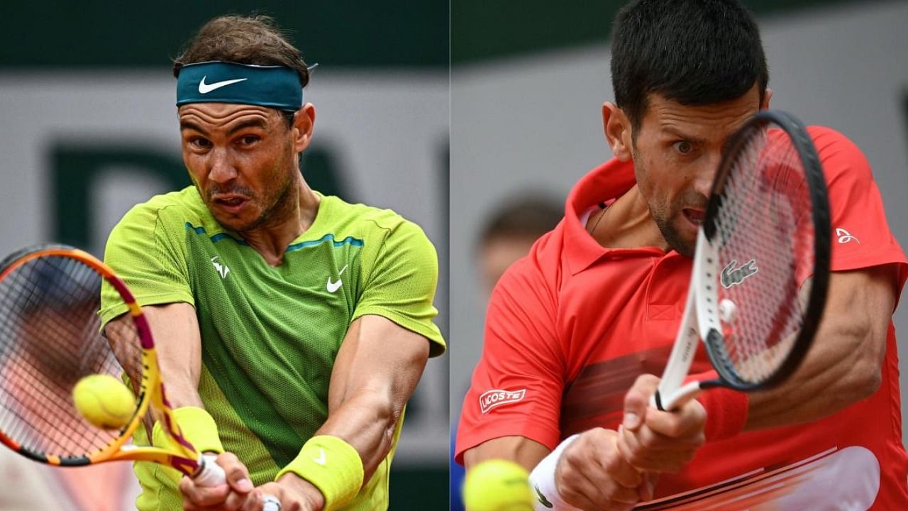 Rafael Nadal(L) and Novak Djokovic. Credit: AFP File Photo