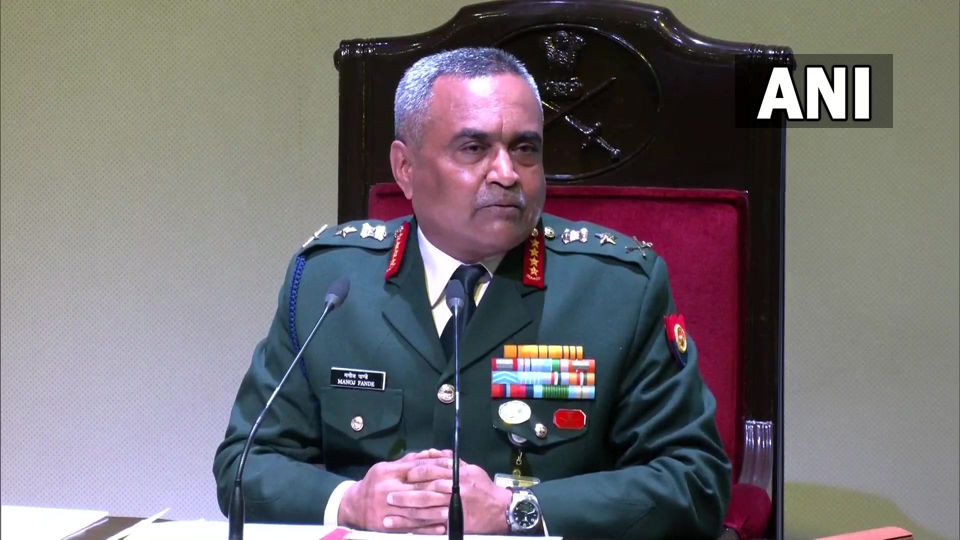 Army Chief General Manoj Pande. Credit: Twitter/@ANI