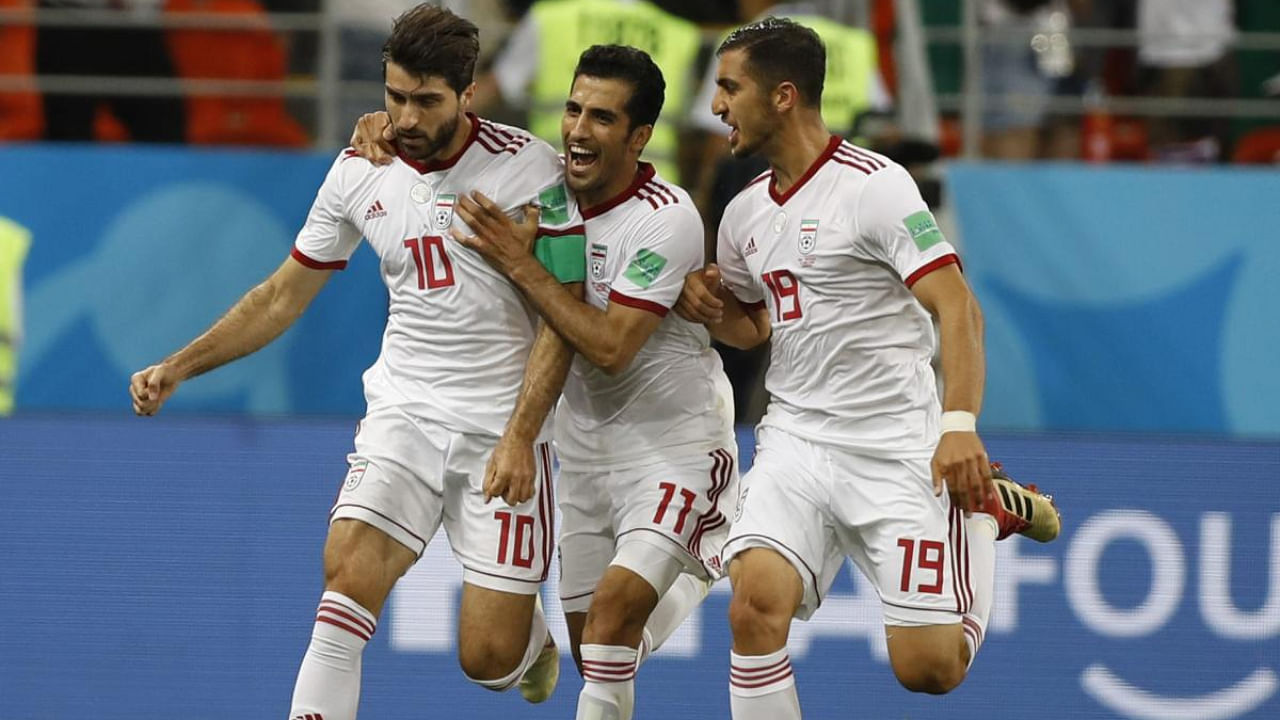 Iran players in the 2022 World Cup. Representative Image. Credit: AP/PTI Photo