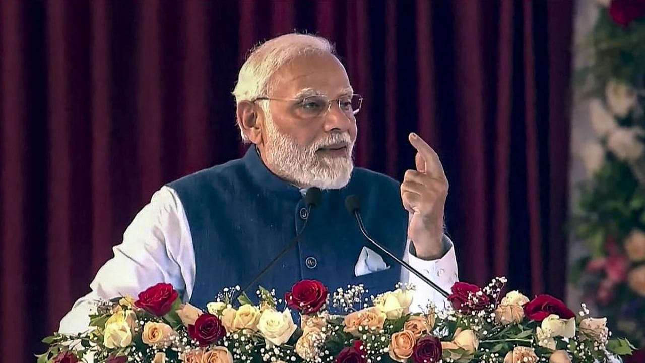 Prime Minister Narendra Modi addresses the National Youth Festival in Hubballi, Karnataka, Thursday, Jan. 12, 2023. Credit: PTI Photo