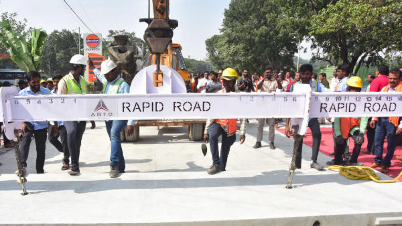 'Rapid road' in Bengaluru. Credit: Special Arrangement