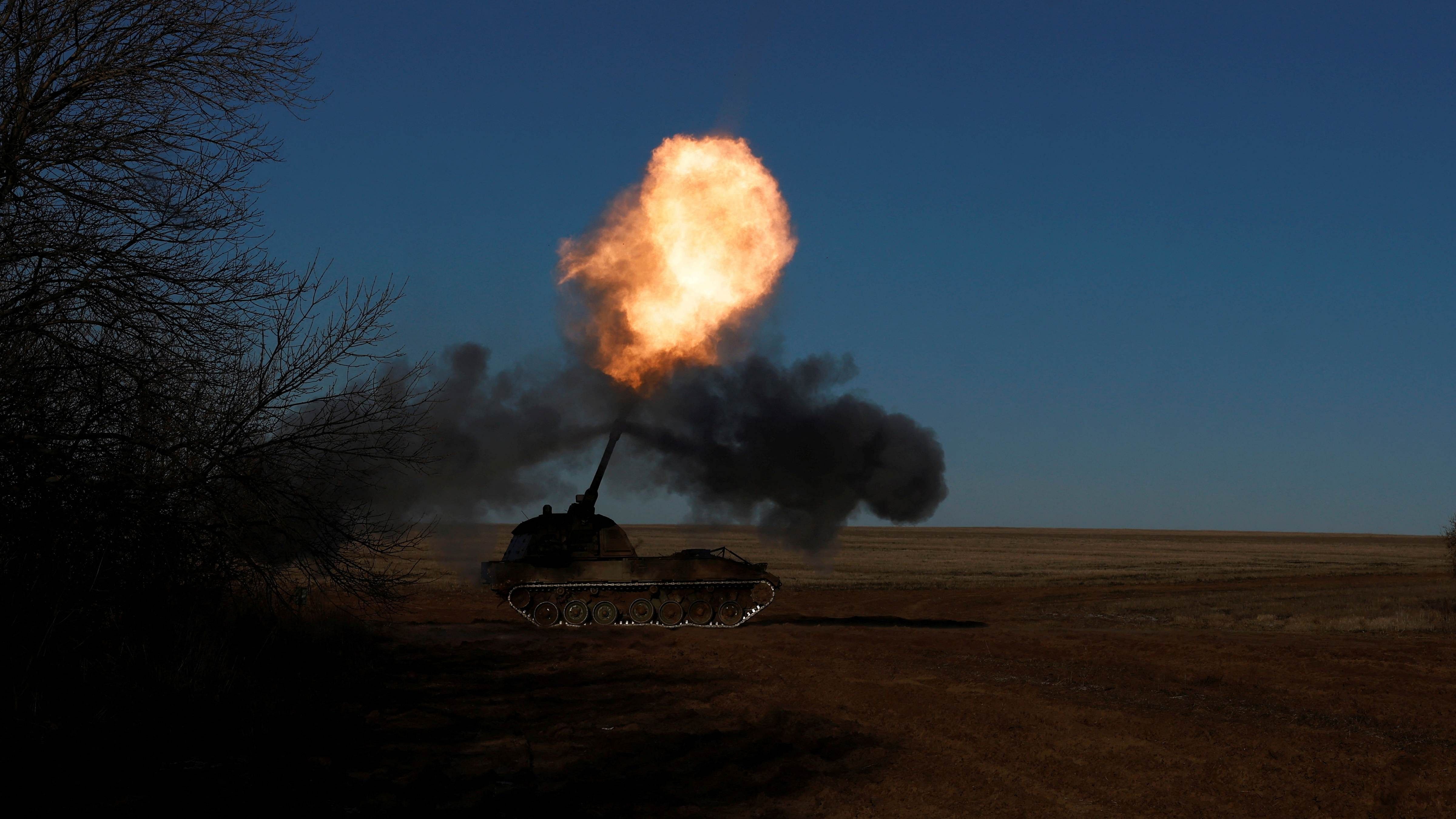 Ukrainian army, of the 43rd Heavy Artillery Brigade fire a German howitzer Panzerhaubitze 2000, as Russia's attack on Ukraine continues, near Soledar, Ukraine. Credit: Reuters Photo